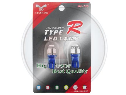 LAMP.SIN CULOTE LED X 5 T10 AZUL BL