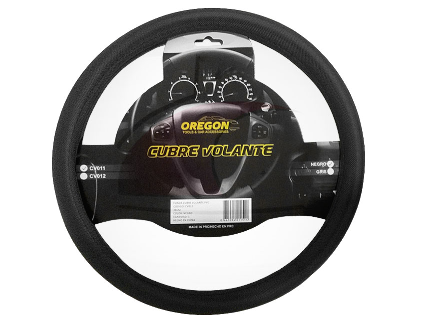 CUBRE VOLANTE 38 CM.NEGRO/NEGRO TEX