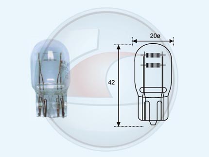LAMP.SIN CULOTE T20 12V 21W/5W.W3X1