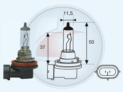 LAMPARA H11 STD 12V 55W PGJ19-2