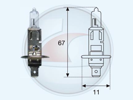 LAMP.HALOG.H1 STD 12V 55W P14.5S