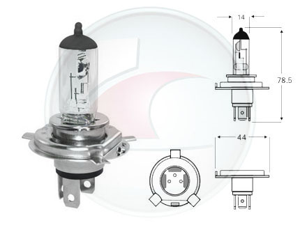 LAMP.HALOG.H4 STD 12V 60/55W P43T