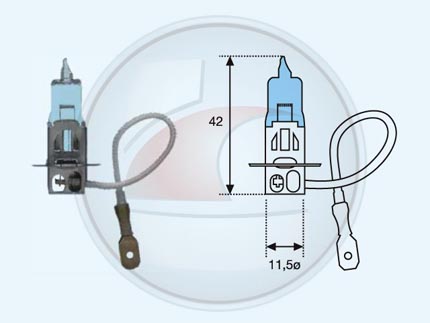 LAMP.HALOG.H3 B.LIGHT 12V 55W PK22S