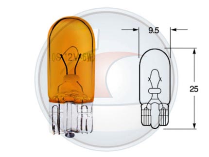 LAMP.SIN CULOTE GE192 12V 5W AMBAR