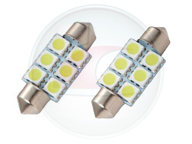 LAMP.LED TUBULARES 12V 6 LED 39MM