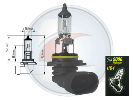 LAMP HALOG HB4 9006 STD 12V 51W P22D