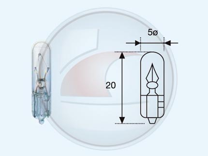LAMP.SIN CULOTE 73 T5 12V 1.2W W2X4