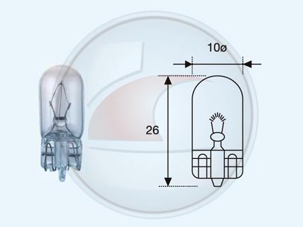 LAMP.SIN CULOTE W5W 12V 5W W2.1X9.5