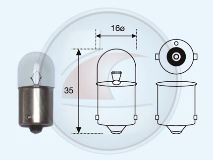 LAMP.1 FILAM.R10W 12V 10W BA15S