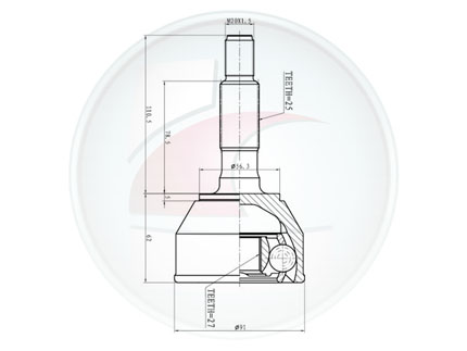 JUNTA HOMOC.TRAFIC 93-> 25 DIENTES