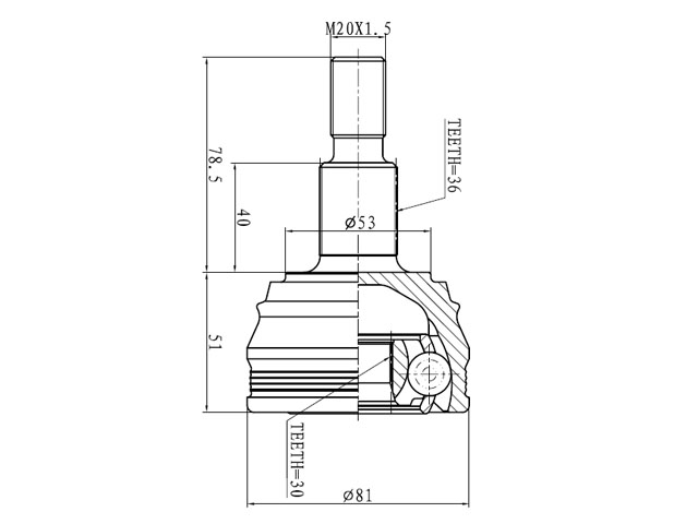 JUNTA HOMOC.GOLF 99/07 1.9 TDI/A3 1
