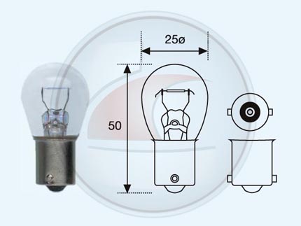 LAMP.1 FILAM.P21W 12V 21W BA15S