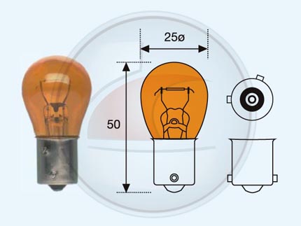 LAMP.1 FILAM.PY21W 12V 21W AMBAR P/