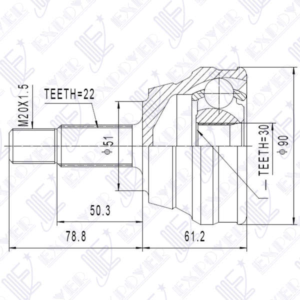 KIT HOMOCINETICA L/R LARA                   GALAXY