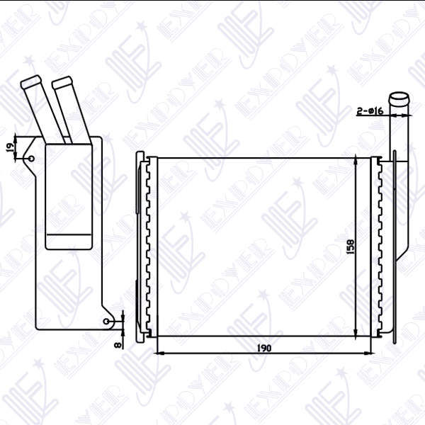 RADIADOR CALEFACTOR IMPORTADO  ALUM.  FIESTA /95**