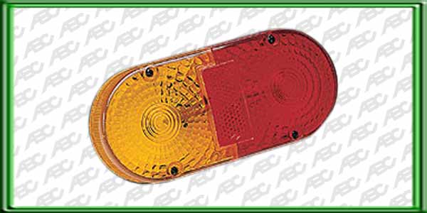 ACCESORIO Y REPUESTO UNIVERSAL - Lente acrilico de recambio para faro 216. Color rojo y ambar. Caja x 10 unid.