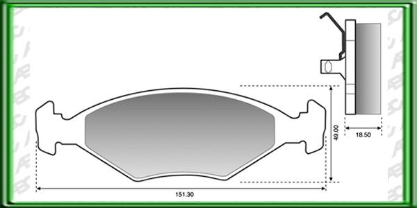 PASTILLAS DE FRENO VOLKSWAGEN CARAT AÃ±o: 84Â» Posicion: DELANTERO Caliper: ATE-TEVES // VOLKSWAGEN GACEL AÃ±o: 84Â» Posicion: DELANTERO Caliper: ATE-TEVES // VOLKSWAGEN SENDA AÃ±o: 84Â» Posicion: DELANTERO Caliper: ATE-TEVES // Dimensiones: Alto: 49.00 L