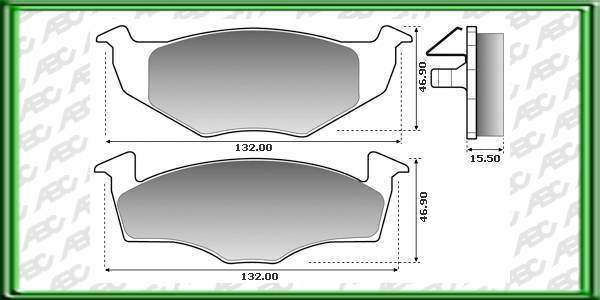 PASTILLAS DE FRENO VOLKSWAGEN POLO CLASSIC 1.9 DIESEL AÃ±o: 97Â» Posicion: DELANTERO Caliper: KELSEY-HAYES // Dimensiones: Alto: 46.90 Largo: 132.00 Espesor: 15.50