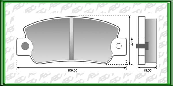 PASTILLAS DE FRENO FIAT REGATTA 85 A?o: 85? Posicion: DELANTERO Caliper: BENDIX - ARGENTINA // Dimensiones: Alto: 47.50 Largo: 109.00 Espesor: 18.00
