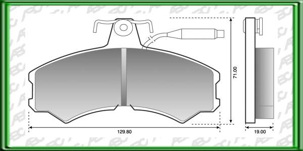 PASTILLAS DE FRENO FIAT DUCATO AÃ±o: 92Â» Posicion: DELANTERO Caliper: LUCAS GIRLING - 1Âª Serie - ARGENTINA // Dimensiones: Alto: 71.00 Largo: 129.80 Espesor: 19.00