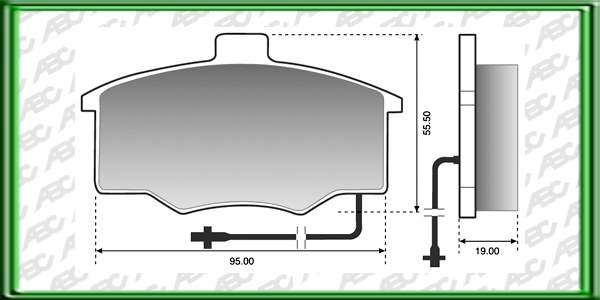 PASTILLAS DE FRENO FIAT DUNA 1.4 CL AÃ±o: 90Â» Posicion: DELANTERO Caliper: VARGA // FIAT UNO CSD 3p AÃ±o: 90Â» Posicion: DELANTERO Caliper: VARGA // FIAT UNO CSD 5p AÃ±o: 90Â» Posicion: DELANTERO Caliper: VARGA // Dimensiones: Alto: 55.50 Largo: 95.00 Es
