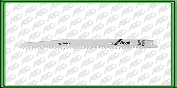 HOJA DE SIERRA SABLE S 1531 L. Material: HCS. Longitud: 240 mm. Distancia entre dientes: 5 mm. Tipo de dientes: T. Para cortar madera verde. Unidad de embalaje: 5