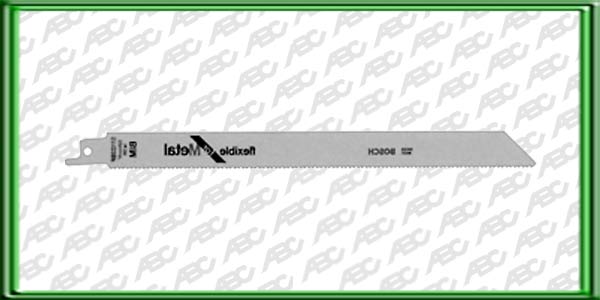 HOJA DE SIERRA SABLE S 1112 BF. Material: BIM. Longitud: 225 mm. Distancia entre dientes: 1.8 mm. Tipo de dientes: T. Para cortar hierro. Cu/Ni/Ms/Zn. aluminio y fibra de vidrio. Unidad de embalaje: 5