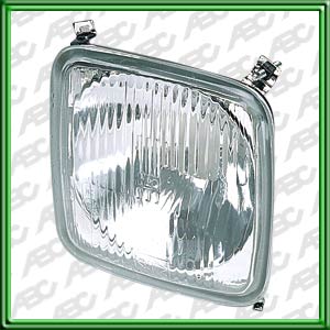 OPTICA LINEA BUSES - CAMIONES - COLECTIVOS MERCEDES BENZ OF 1214 - FARO ASIMETRICO CUADRADO CON LUZ DE POSICION. ALTA Y BAJA EXTERIOR. PARA LAMPARAS P45T. CAJA X 16 UNID.