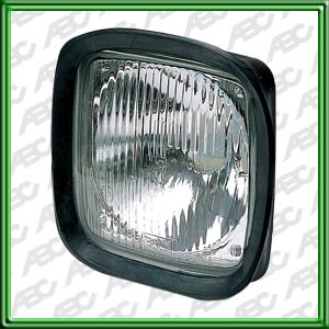 OPTICA LINEA AGRICOLA ZANELLO - FARO DELANTERO CUADRADO. LUZ ALTA Y BAJA. PARA LAMPARAS P45T â 12V 45/40W. CAJA X 8 UNID.
