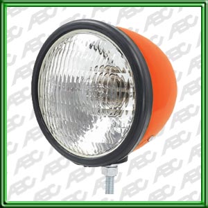 FARO AUXILIAR UNIVERSAL - FARO REDONDO CUERPO METALICO LUZ INUNDANTE. COLOR NARANJA. PARA LAMPARAS H3 12V 55W. CAJA X 6 UNID.