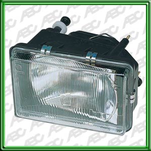 OPTICA LINEA AUTO FIAT FIORINO / SPAZIO / VIVACE IZQUIERDO - Faro asimetrico con luz de posicion. Para lamparas P45T. Caja x 4 unid.