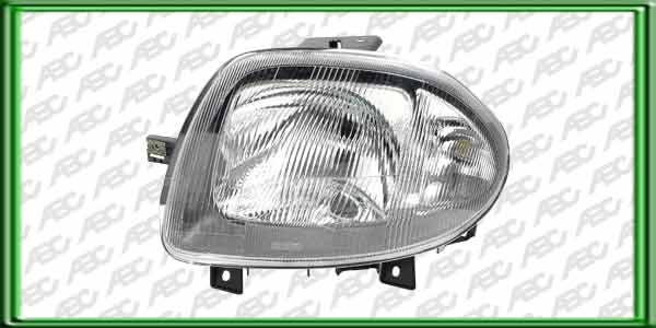 OPTICA LINEA AUTO RENAULT CLIO II 00 -> DERECHO - FARO ASIMETRICO CON LUZ DE POSICION Y GIRO. PARA LAMPARAS H4. CAJA X 4 UNID.