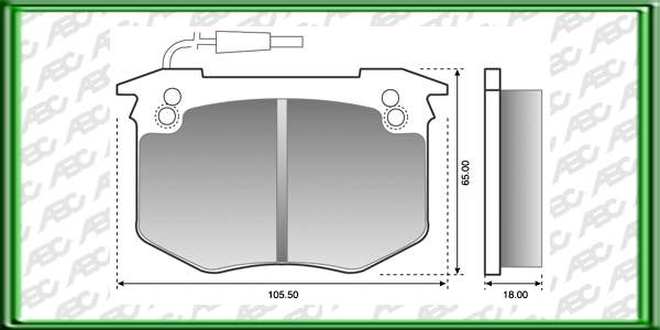 PASTILLAS DE FRENO PEUGEOT 504 A?o: 78? Posicion: DELANTERO Caliper: BENDIX // PEUGEOT 505 A?o: 78? Posicion: DELANTERO Caliper: BENDIX - c/s // Dimensiones: Alto: 65.00 Largo: 105.50 Espesor: 18.00