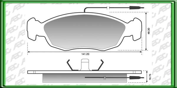 PASTILLAS DE FRENO PEUGEOT 306 AÃ±o: 95Â» Posicion: DELANTERO  - largo del cable 300 mm - ARGENTINA  // Dimensiones: Alto: 48.30 Largo: 141.20 Espesor: 16.75 ARGENTINA