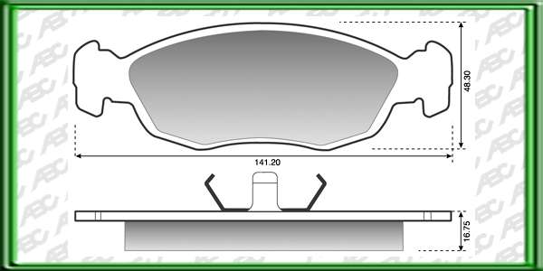 PASTILLAS DE FRENO GENERAL MOTORS CORSA 1.4 AÃ±o: 94Â» Posicion: DELANTERO Caliper: ATE-TEVES // GENERAL MOTORS CORSA 1.6 AÃ±o: 94Â» Posicion: DELANTERO Caliper: ATE-TEVES // Dimensiones: Alto: 48.30 Largo: 141.20 Espesor: 16.75