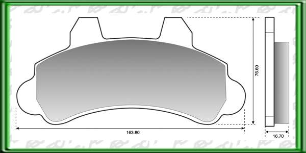 PASTILLAS DE FRENO FORD F-1000 AÃ±o: 97Â» Posicion: DELANTERO Caliper: BENDIX - Nuevo modelo // GENERAL MOTORS C20 NUEVO MODELO AÃ±o: 97Â» Posicion: DELANTERO Caliper: BENDIX // Dimensiones: Alto:  76.60 Largo: 163.80 Espesor: 16.70