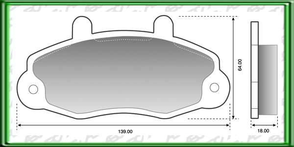 PASTILLAS DE FRENO FORD TRANSIT 14 A?o: 91? Posicion: DELANTERO Caliper: BENDIX // Dimensiones: Alto: 64.00 Largo: 139.00 Espesor: 18.00