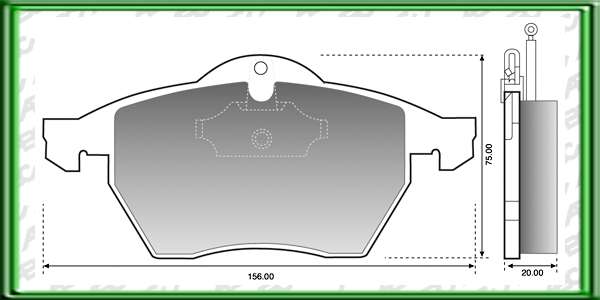 PASTILLAS DE FRENO GENERAL MOTORS VECTRA 2.0 16V TURBODIESEL AÃ±o: 94Â» Posicion: DELANTERO Caliper: ATE-TEVES // Dimensiones: Alto: 75.00 Largo: 156.00 Espesor: 20.00