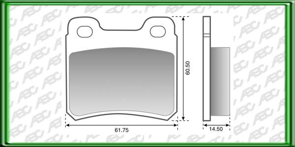 PASTILLAS DE FRENO GENERAL MOTORS VECTRA 2.0 16V A?o: 98? Posicion: TRASERO Caliper: ATE-TEVES // Dimensiones: Alto: 60.50 Largo: 61.75 Espesor: 14.50