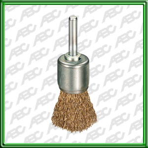 CEPILLO DE ALAMBRE PARA TALADROS ?: 25 mm . Vastago: 6 mm. Max. RPM: 4500. Espesor Alambre: 0.3 mm. Espesor Cepillo: 28 mm. Tipo pincel. latonado. alambre ondulado. Accesorio para taladros Bosch. Unidad Embalaje: 12