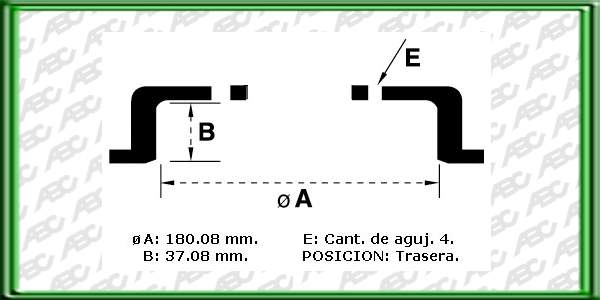 CAMPANAS PARA FRENOS - Medidas: Ã  180.08 mm - Ã max 181.00 mm - Altura de cinta 37.08 mm -  Altura total 74.20 -  Ã de maza 39.80 mm - 4 agujeros. Referencia Equipo Original: 305.501.615.1 // VOLKSWAGEN SENDA AÃ±o: 83 -> Posicion: trasero // VOLKSWA