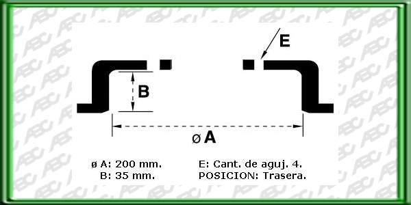 CAMPANAS PARA FRENOS - MEDIDAS: Ã  200.00 MM - Ã MAX 201.00 MM - ALTURA DE CINTA 35.00 MM -  ALTURA TOTAL 83.00 -  Ã DE MAZA 39.90 MM - 4 AGUJEROS.  // GENERAL MOTORS CORSA AÃO: 91 -> / AGILE 1.4 8V (C/MAZA)