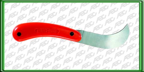 NAVAJA DE ALTA CALIDAD PARA PODA DE ?RBOLES MUY DELICADOS COMO MELOCOTONEROS Y PARA SACAR YEMAS. DISE?O ESPECIAL DE LA HOJA. CURVADA Y PLEGABLE. EMPU?ADURA DE PL?STICO DE C?MODO AGARRE. LARGO TOTAL: 200MM