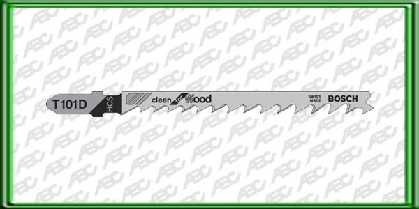 HOJA DE CALAR Encastre T T 101 D. Material: HCS. Longitud: 74 mm. Distancia entre dientes: 4. Tipo de dientes: R. Para cortar madera. MDF aglomerado y plastico. Unidad de embalaje: 5