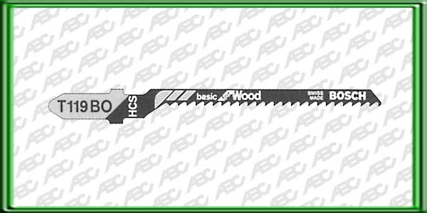 HOJA DE CALAR Encastre T T 119 BO. Material: HCS. Longitud: 51 mm. Distancia entre dientes: 2. Tipo de dientes: O. Para cortar madera. MDF aglomerado y plastico. Unidad de embalaje: 3