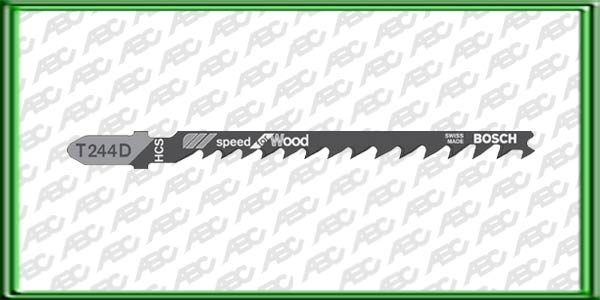 HOJA DE CALAR Encastre T T 244 D. Material: HCS. Longitud: 74 mm. Distancia entre dientes: 4. Tipo de dientes: T. Para cortar madera y plastico. Unidad de embalaje: 5