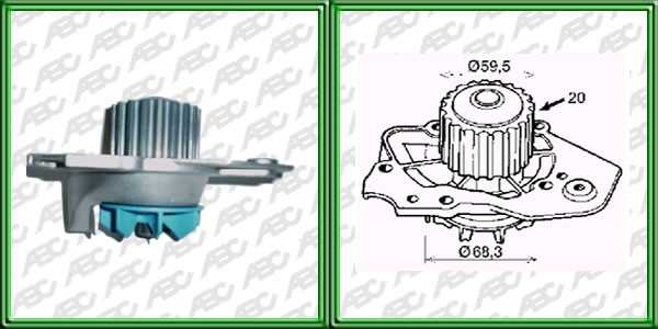 BOMBAS DE AGUA SEGMENTO LIVIANO PEUGEOT 405 1.7. 1.9 D. TD S/SOLAPA. ROTOR 68 MM POLEA 20 DIENTES. AplicaciÃ³n: MOTOR. UbicaciÃ³n: BOMBA DE AGUA