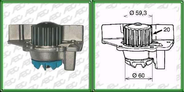 BOMBAS DE AGUA SEGMENTO LIVIANO PEUGEOT 405. 309. 306. 205 1.6/1.8 Y 1.9 CC MOTOR XU7 NAFTA C/SOLAPA. ROTOR 60 MM POLEA 20 DIENTES. AplicaciÃ³n: MOTOR. UbicaciÃ³n: BOMBA DE AGUA
