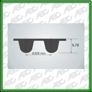Correa Distribucion de (129) 129 dientes. (SP) con dientes de un paso de 9.525mm una base de 5.50mm una altura de 3.20mm y un angulo de 32Â°.  (310) un ancho de 310 mm. (H) reforzada.