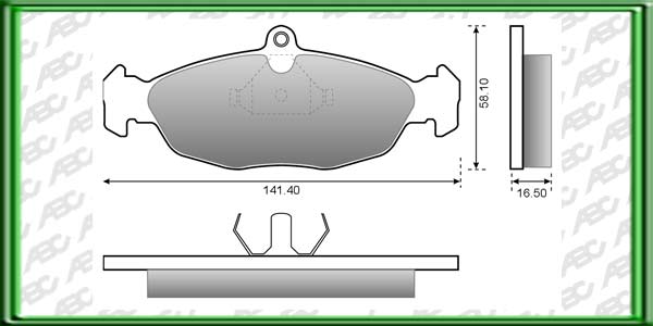 PASTILLAS DE FRENO GENERAL MOTORS CORSA COMBO AÃ±o: 98Â» Posicion: DELANTERO Caliper: ATE-TEVES // GENERAL MOTORS TIGRA AÃ±o: TODOS Posicion: DELANTERO Caliper: ATE-TEVES // Dimensiones: Alto: 58.00 Largo: 141.40 Espesor: -